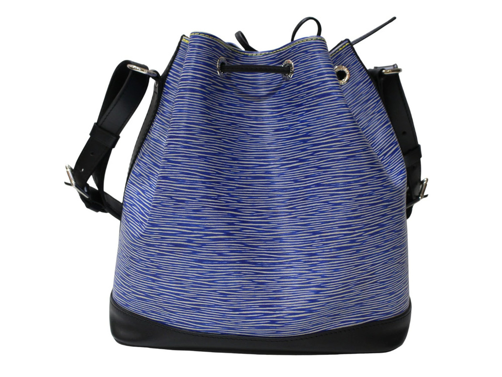 Louis Vuitton Drawstring Black Hobo Epi Blue Noe Leather Bag